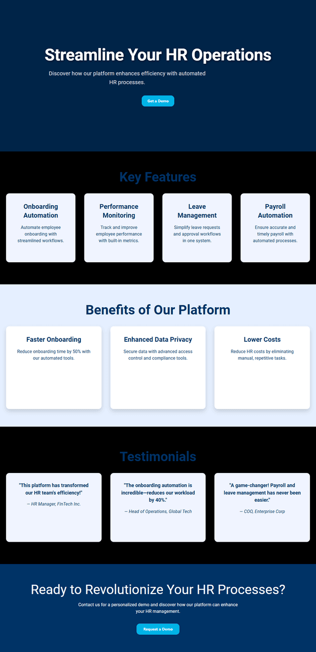 SaaS Application for HR Management